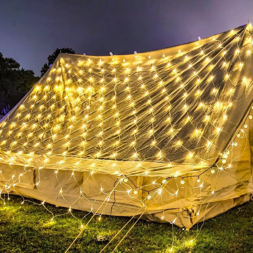 LED Net String Lights Outdoor Waterproof Garden Decorative Lighting Mesh Lamp For Patio Yard Holiday Christmas Party