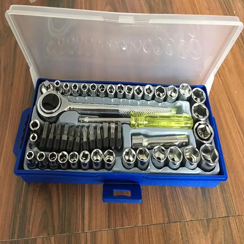 50 Piece Socket Ratchet Wrench Set Automobile High Quality Ratchet Spanner Repair Sleeve Set Repair Socket Wrench Tools Set