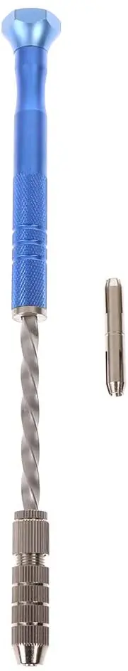 Drill Bit Set Drill Set Semi Automatic Spiral Blue Mini Micro Hand Drill Chuck + 10 Pcs Twist Drill Bits Tool 0.8-3mm