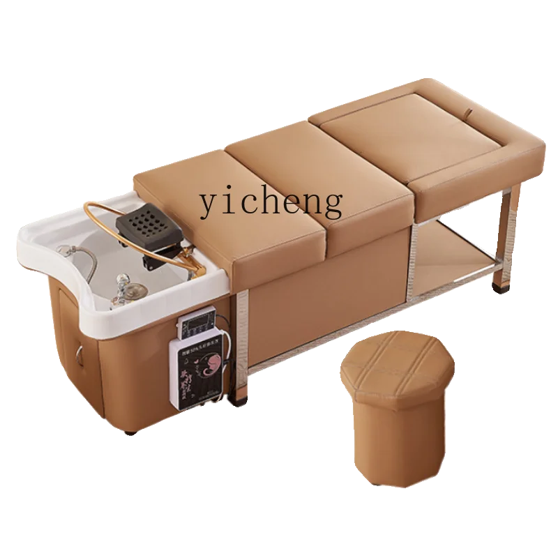 Tqh Shampoo Chair with Storage Tank Water Circulation Fumigation Integrated Beauty Salon Hair Saloon Dedicated Head Therapy Bed