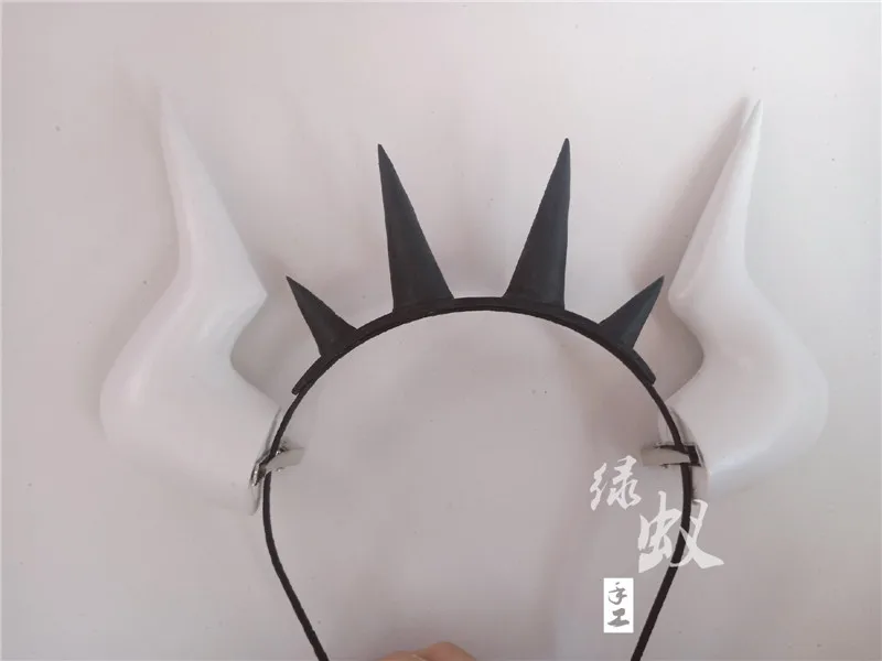 Game Helltaker Lucifer Cosplay Horns Crown Headband Head Clip Headwear Hairwear Cosplay Props Accessories Hair Clip