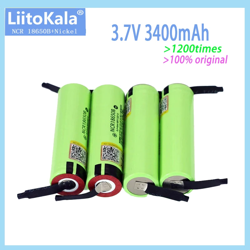 Liitoka genuine brand new 18650 NCR18650B rechargeable lithium-ion battery 3.7V 3400mAh battery DIY nickel sheet