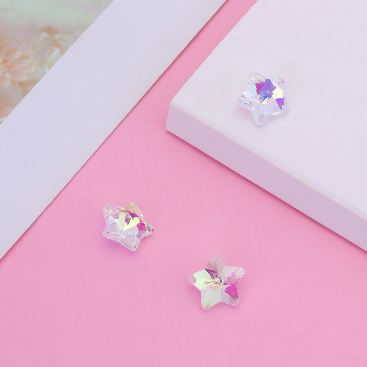 

28pcs Glass Charms AB Color Stained DIY Jewelry Making Supplies Star Round Shape Diy Pendant Charms Earrings Accessories