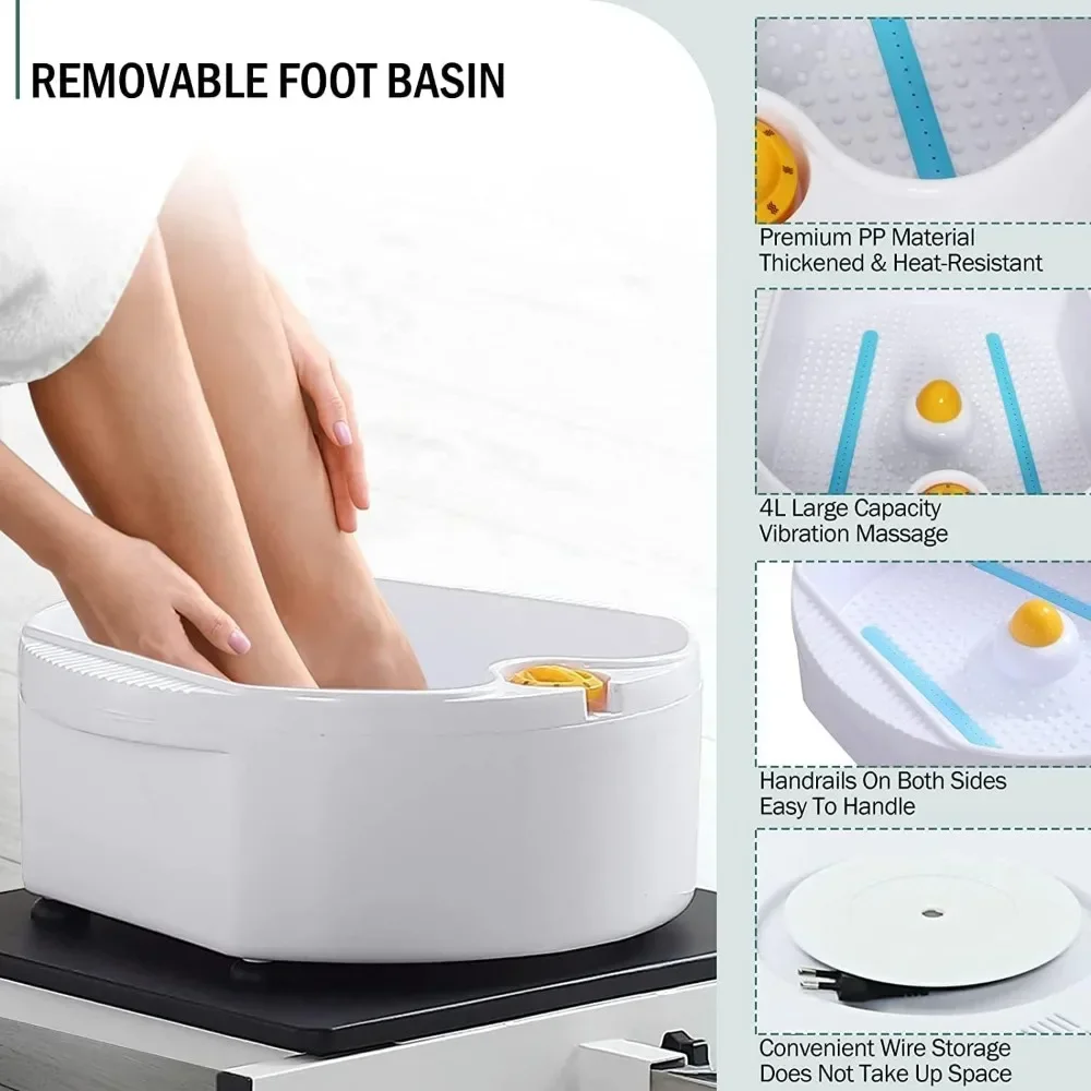 360° draaibare pedicurestoelen, hoog verstelbare pedicureenheid met kruk, voetsteun en voetbak, draagbare pedicurestoel voor nagels