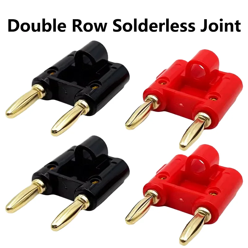 8PCS/ 4MM Double Row Banana Plug Connector Twin Banana Terminal Couple Adapter Speaker Jack Amplifier Plug