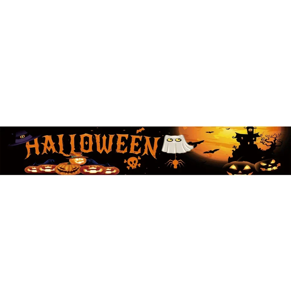 Latest Halloween Banner Backdrop Happy Halloween Decoration For Home Bloody Bat Pumpkin Ghost Print Banner Halloween Suppiles