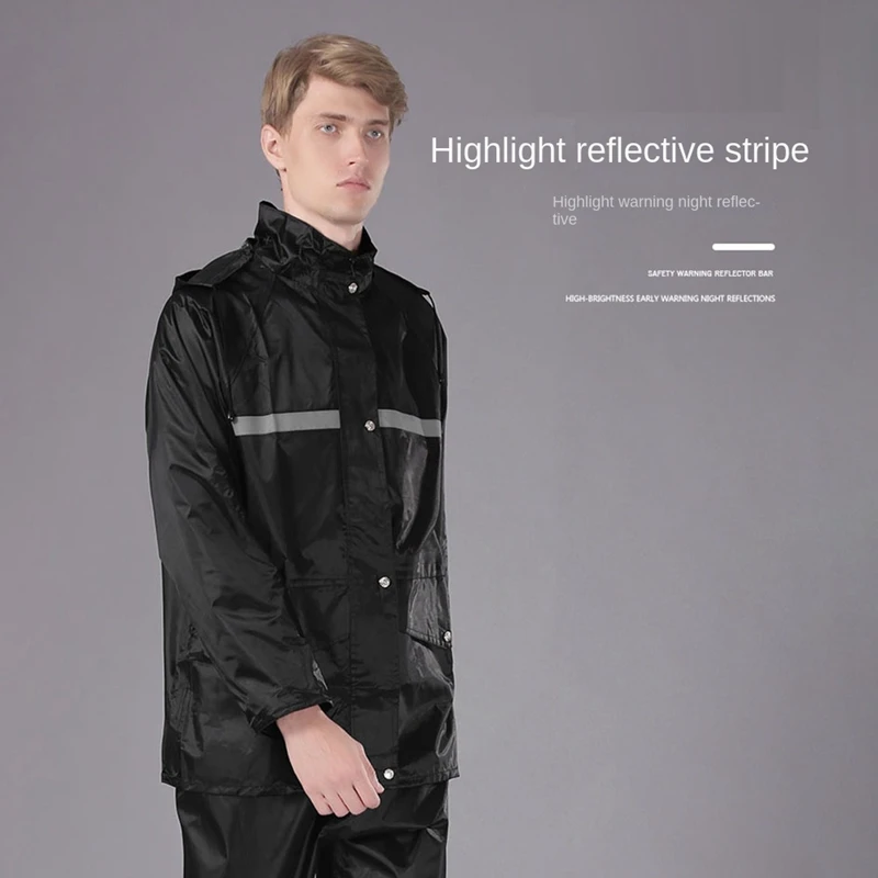 Thickened PVC Split Waterproof Raincoat For Men's Motorcycle Impermeable Rain Jacket Pants Suit Protective Rainwear