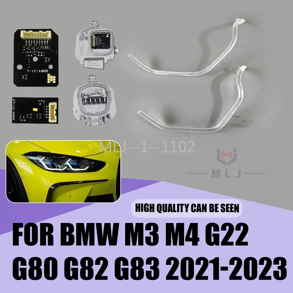 

NEW FOR BMW M3 M4 G22 G80 G82 G83 2021-2023 DRL LED Daytime Running Light Chips Headlight Modules Angel Eyes LED Light Guides
