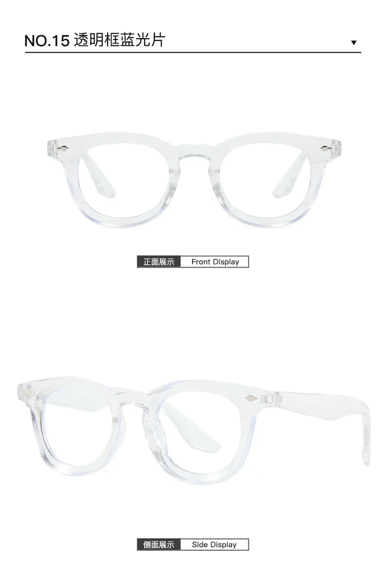 Retro Runde Männer Sonnenbrille Mode Klare Ozean Objektiv Shades UV400 Frauen Trend Nieten Gläser – Detail 21