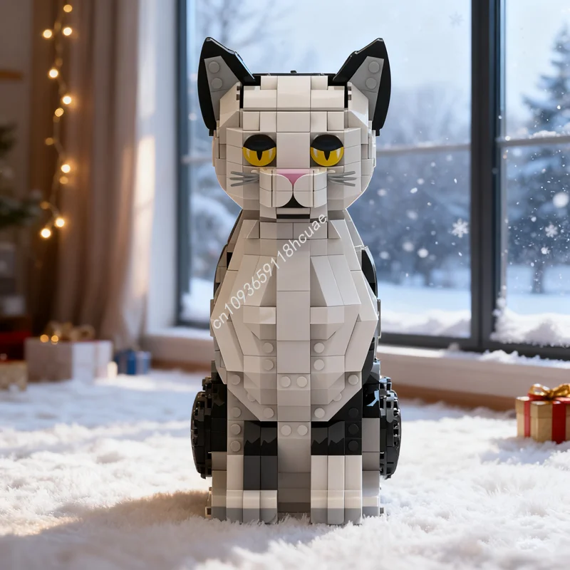 

880 шт. MOC Cat BW Creatored модель строительные блоки архитектура сборка DIY образовательный кирпич детский рождественский подарок игрушка на день рождения