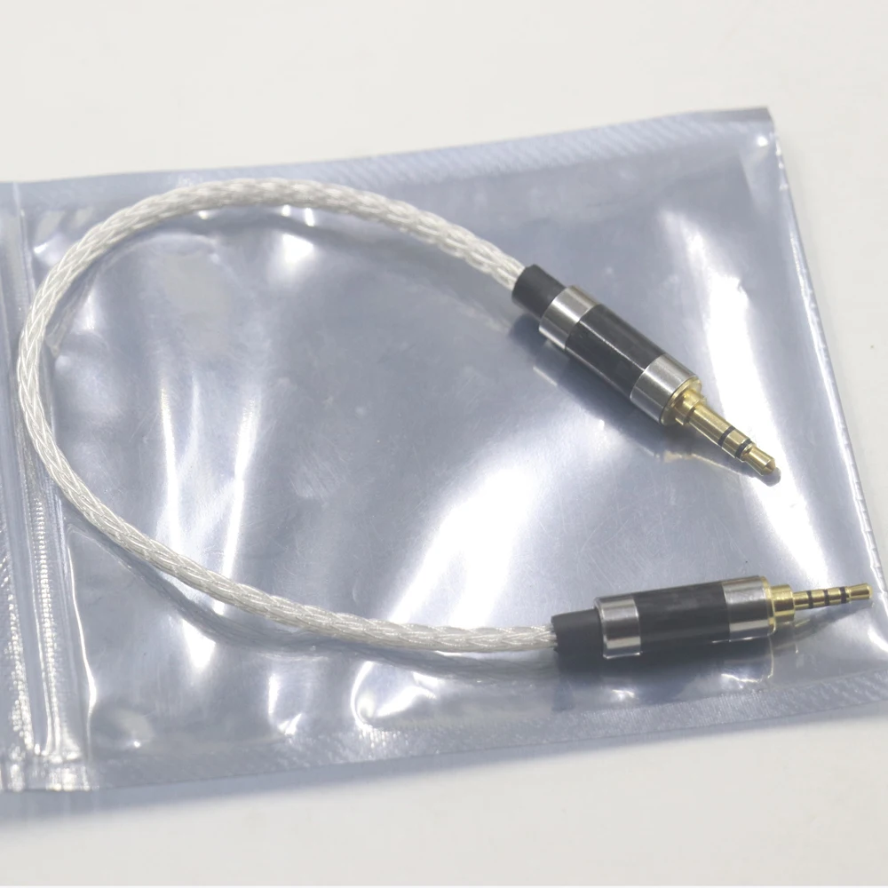 Cavo adattatore audio Haldane HIFI 16 core UPOCC singolo cristallo argento 2,5 mm TRRS maschio a 3,5 mm stereo maschio