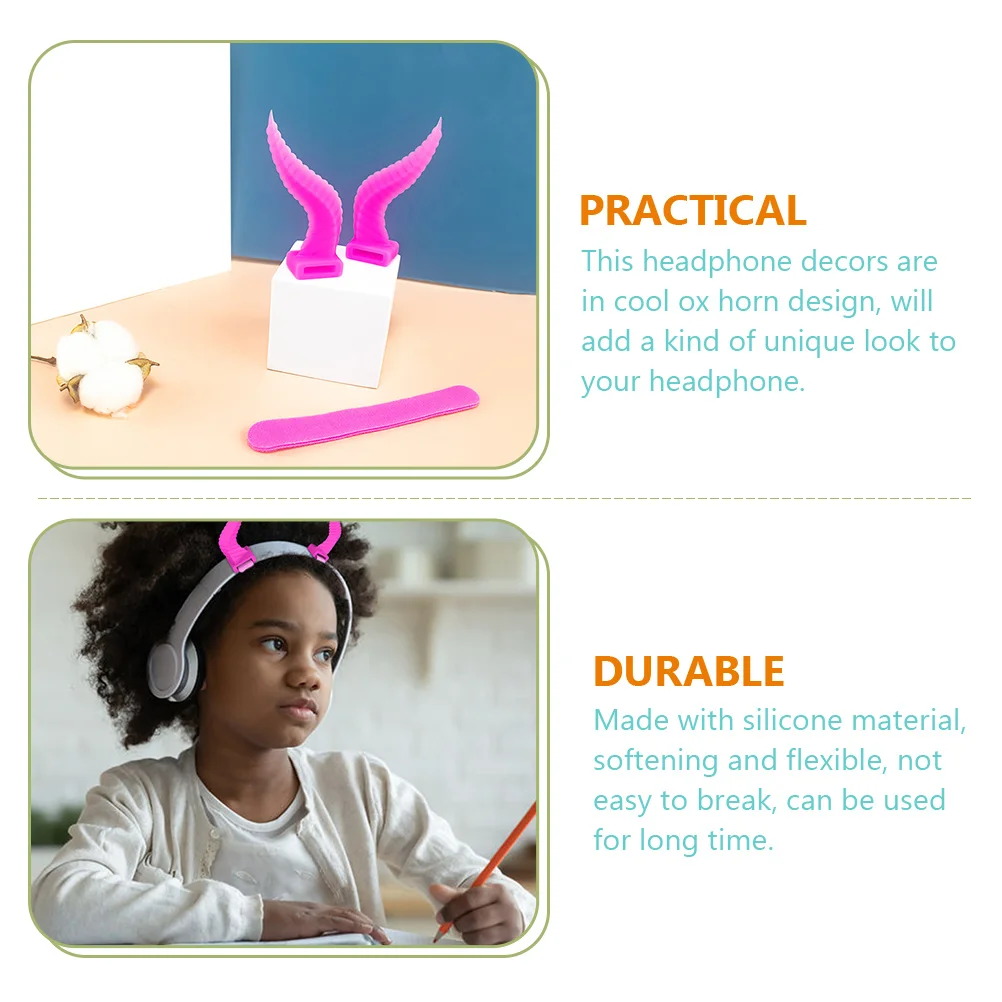 

1 Pairsilicone Horns Headphone Attachments Horn Decorations For Gaming Parties Headset Accessories Demons Horns Cosplay