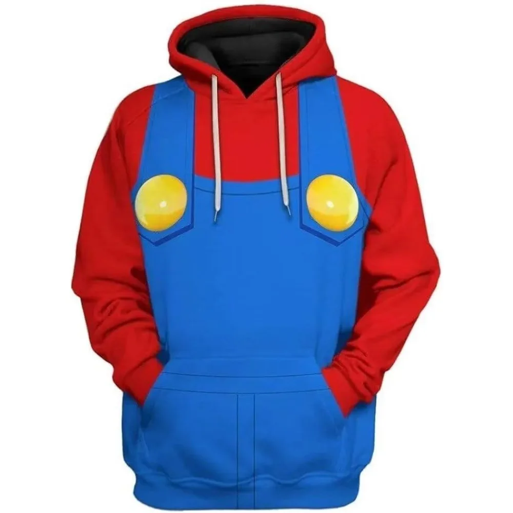 

New Super Brothers Series Cosplay Anime Hoodies 3D Cartoon Print Men Women Tracksuit Pullover Harajuku Hoodie Clothes