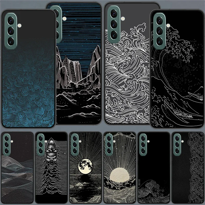 Abstract Landscape Line Pattern Elements Phone Case For Samsung A15 A25 A35 A55 Galaxy A05S A03 A03S A02S A71 A51 A41 A31 A21 A1