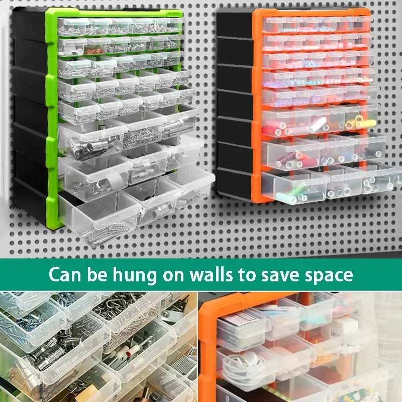 Parts Storage Box Screw Small Accessories Transparent Organizer Boxes with Drawers Large Capacity Multi Grid Tool Case Cabinet