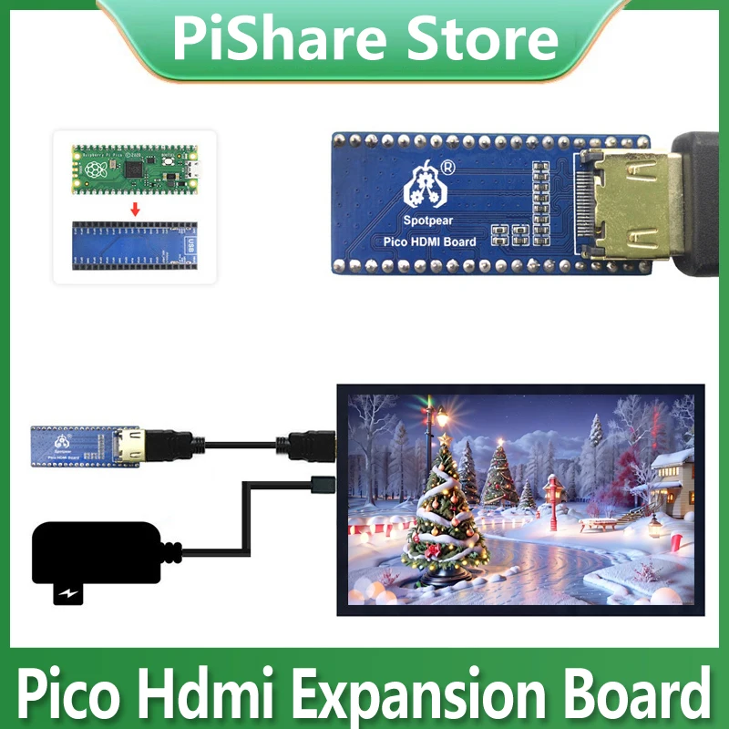 

Плата расширения Raspberry Pi Pico HDMI, совместимая плата расширения драйвера дисплея PICO DVI