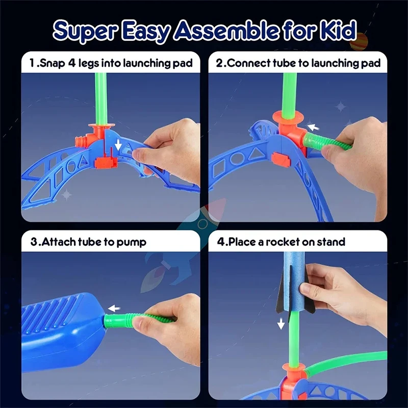 Children's indoor and outdoor soaring rocket outdoor foot stomping launch interactive game activity Flying rocket