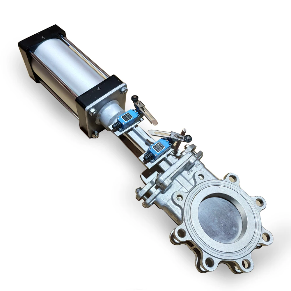 

Single/Double Directional SS316 Knife Double Acting Pneumatic Valve DI/WCB/SS Body 3\" 4\" 6\" Manual Power Knife Gate Valve