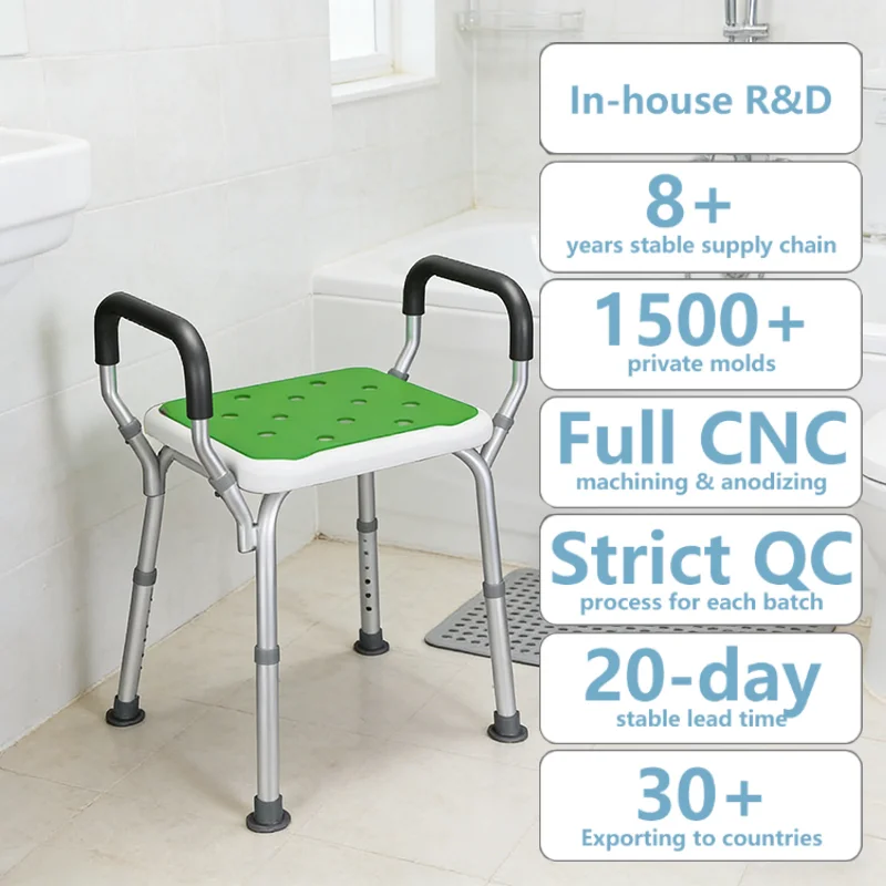 

Simplywalk Aluminum Alloy 200KG Bath Shower Chair Large Medical Rehabilitation Therapy UKCA Customized ing