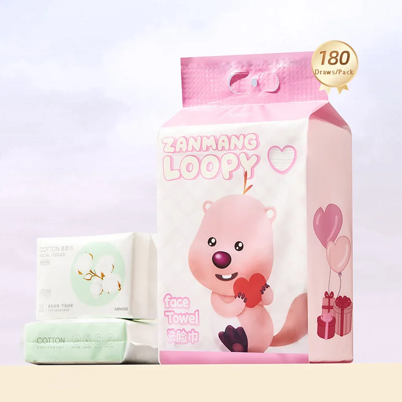 

MINISO Zameng Lupi Series Wall Mounted Face Wash Cotton Cleansing Towel