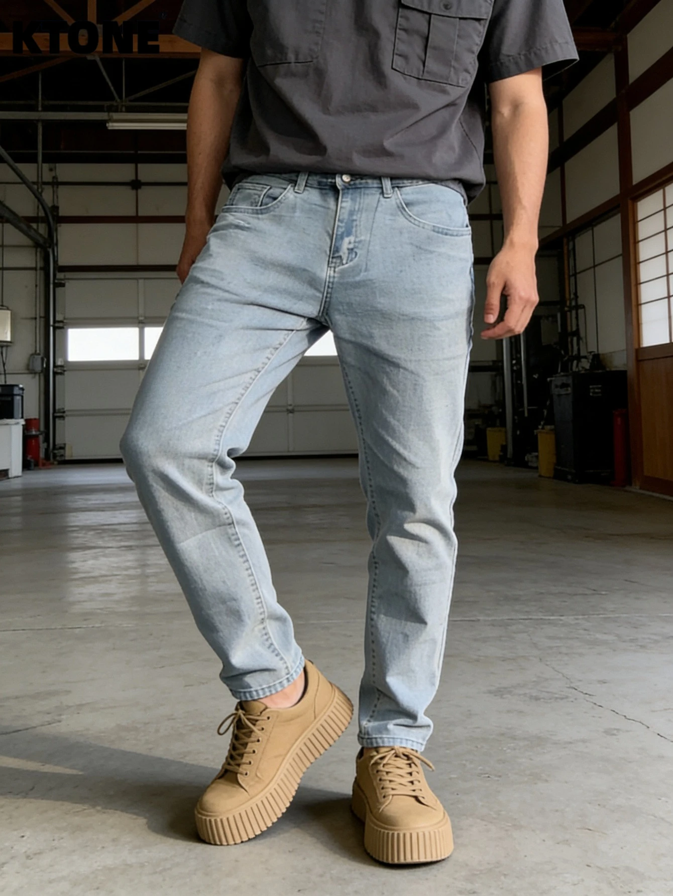 

Casual Blue Men's Slim Jeans Original Y2K Drip Trend Street Denim Trousers No accessories or belts included