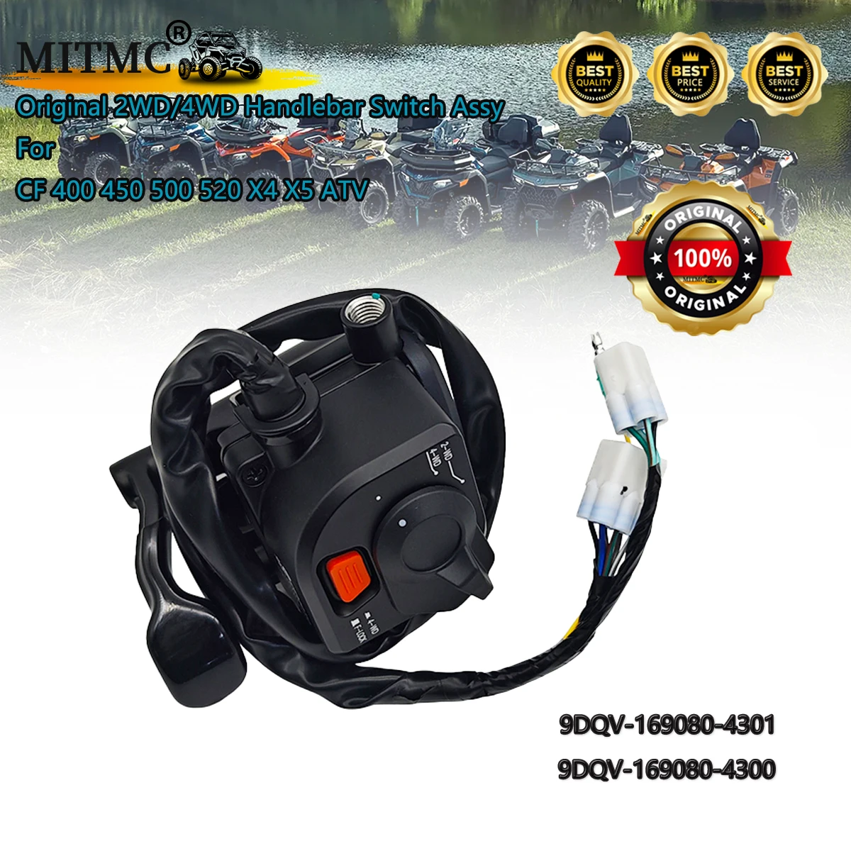 

Original 2WD/4WD Handlebar Switch Assy For CF 400 450 500 520 ATV CFORCE X4 X5 9DQV-169080-4301 9DQV-169080-4300