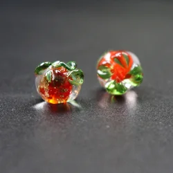 10Pcs 12 millimetri * 10 millimetri di Vetro Murano perle di Vetro Perline Luminose Bella Zucca perline Rosse di Colore Arancione per il FAI DA TE monili che fanno