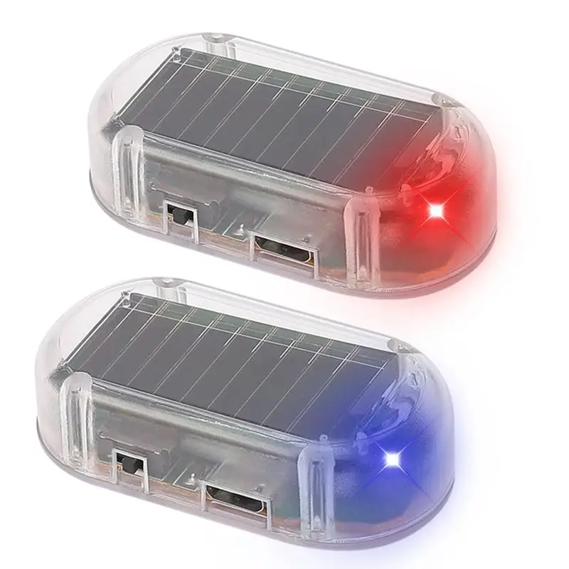 Dummy Alarm Warning Anti-Theft LED Car Fake Security Light Solar Powered Wireless Warning Caution Lamp Flashing Imitation