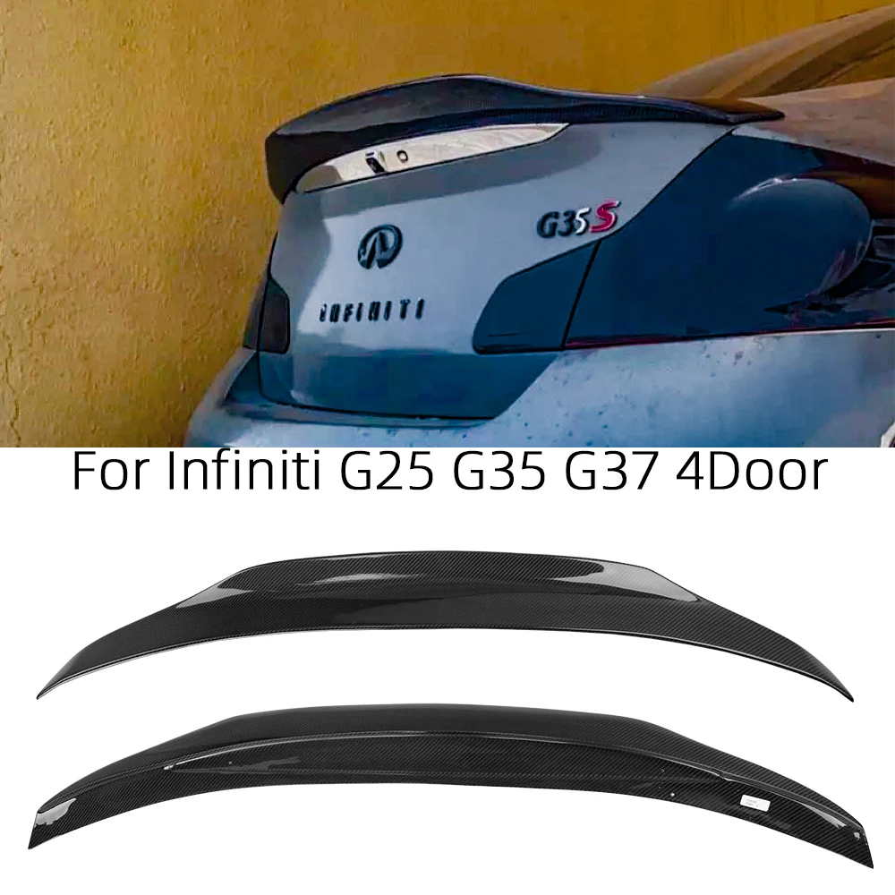 For Infiniti G series G25 G35 G37 4Door Sedan PSM Style Carbon fiber Spoiler Trunk wing 2007-2014 FRP Forged(not for STC)