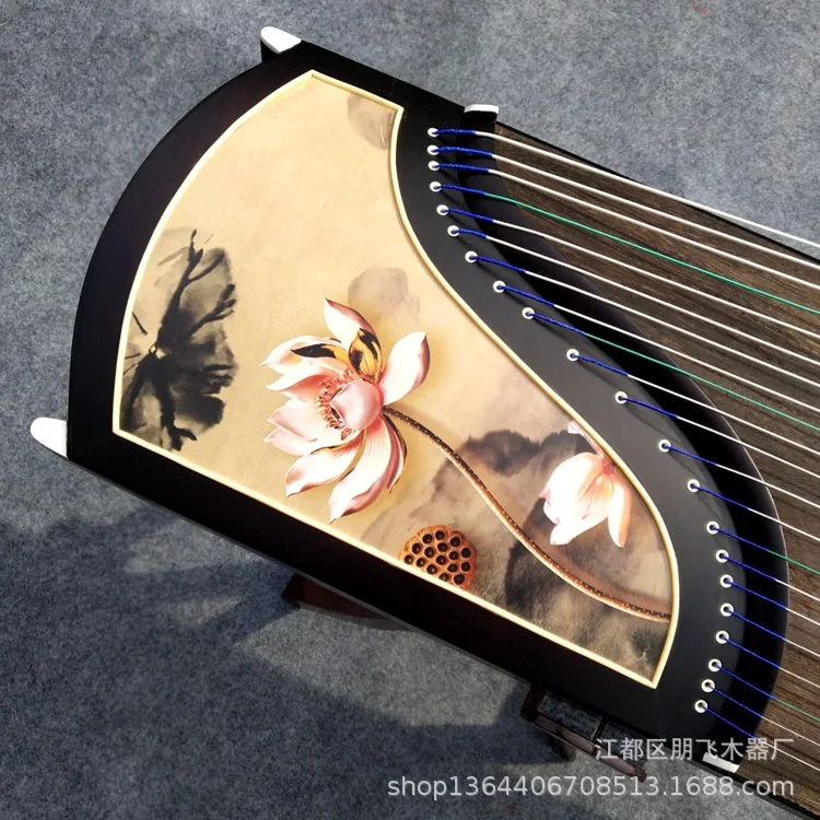 Hot-selling red sandalwood lotus pond moonlight guzheng, playing instrumentos musicais