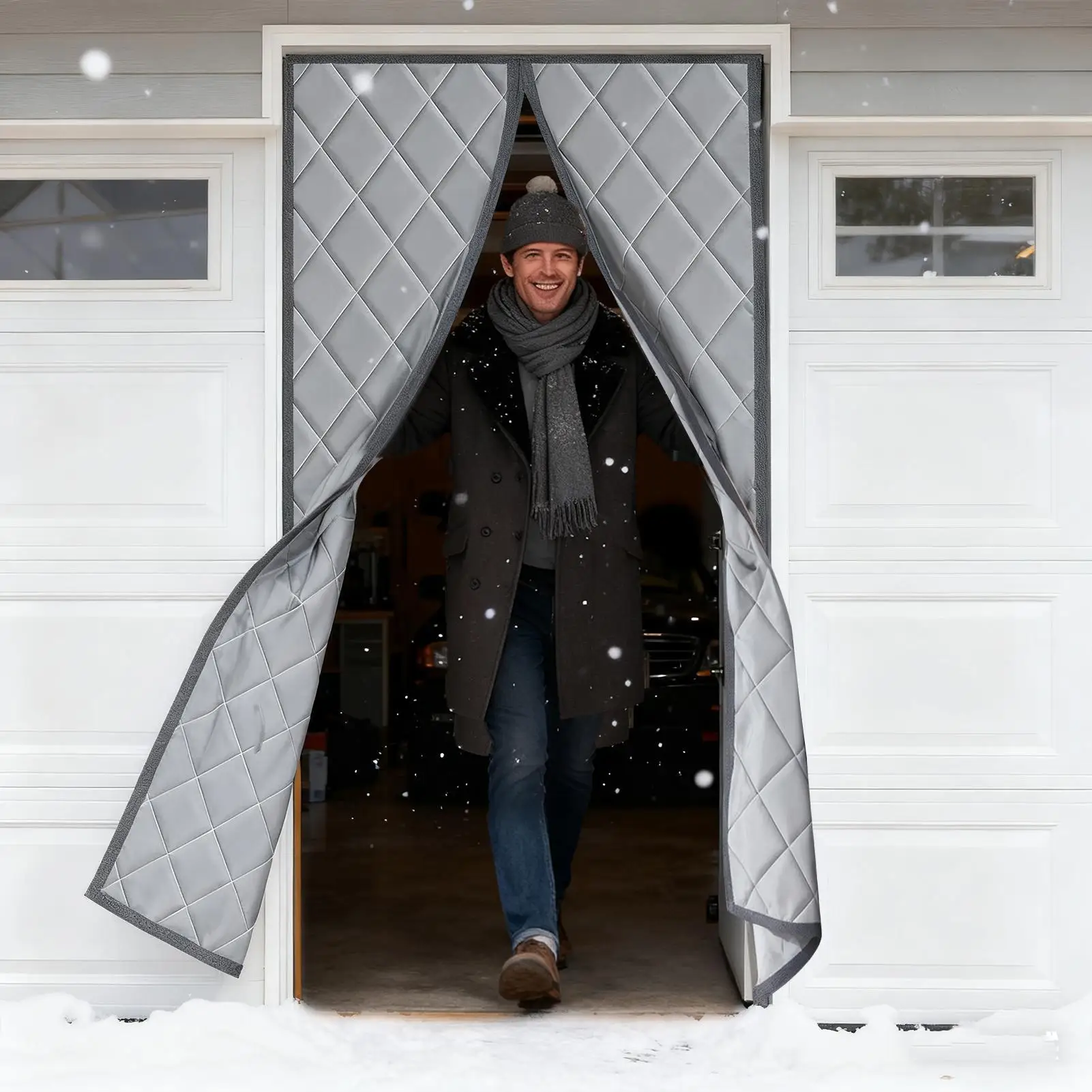 

Magnetic Thermal Insulated Door Curtains Windproof 80x32 Inches Shades Magnetic Insulated Door Curtains For Room Bedroom Home