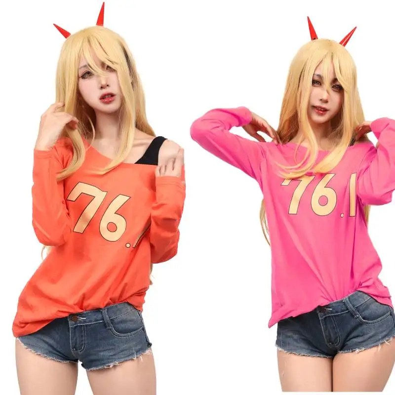 DAZCOS Anime Power Pattern 76.1 camicia Top manica lunga con biancheria intima Anime Cosplay Costume t-Shirt Casual In Stock