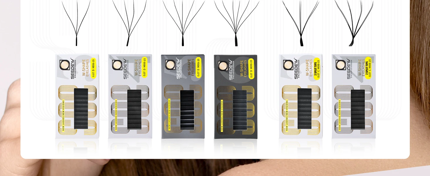 SEEDEW W-Form 3D 4D 5D 6D Automatisch Blühende Vorgefertigte Fächer-Wimpernverlängerungen Flowers Knows Makeup Super Weich Voll Dicht – Detail 2
