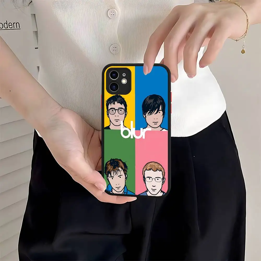 เคสโทรศัพท์ Band B-Blur สำหรับ iPhone 14 11 12 13 Mini Pro Max 8 7 Plus X XR XS MAX แบบด้านโปร่งแสง