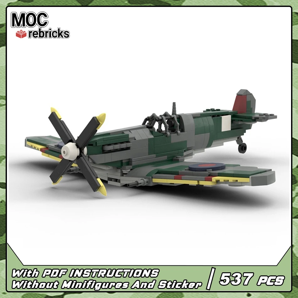 

MOC-201375 Современная военная серия Supermarine Spitfire Mrk IX Набор деталей DIY Строительный блок Модель Праздничные подарки Игрушки
