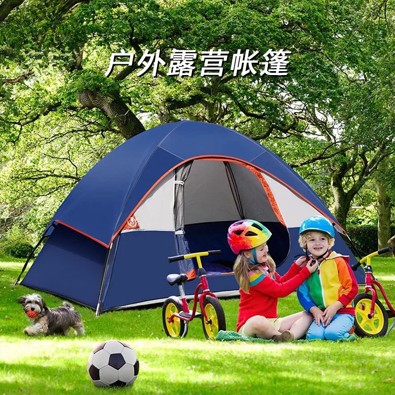 

Camping hand tent outdoor thickened mountaineering trekking tent double decker foldable double tent