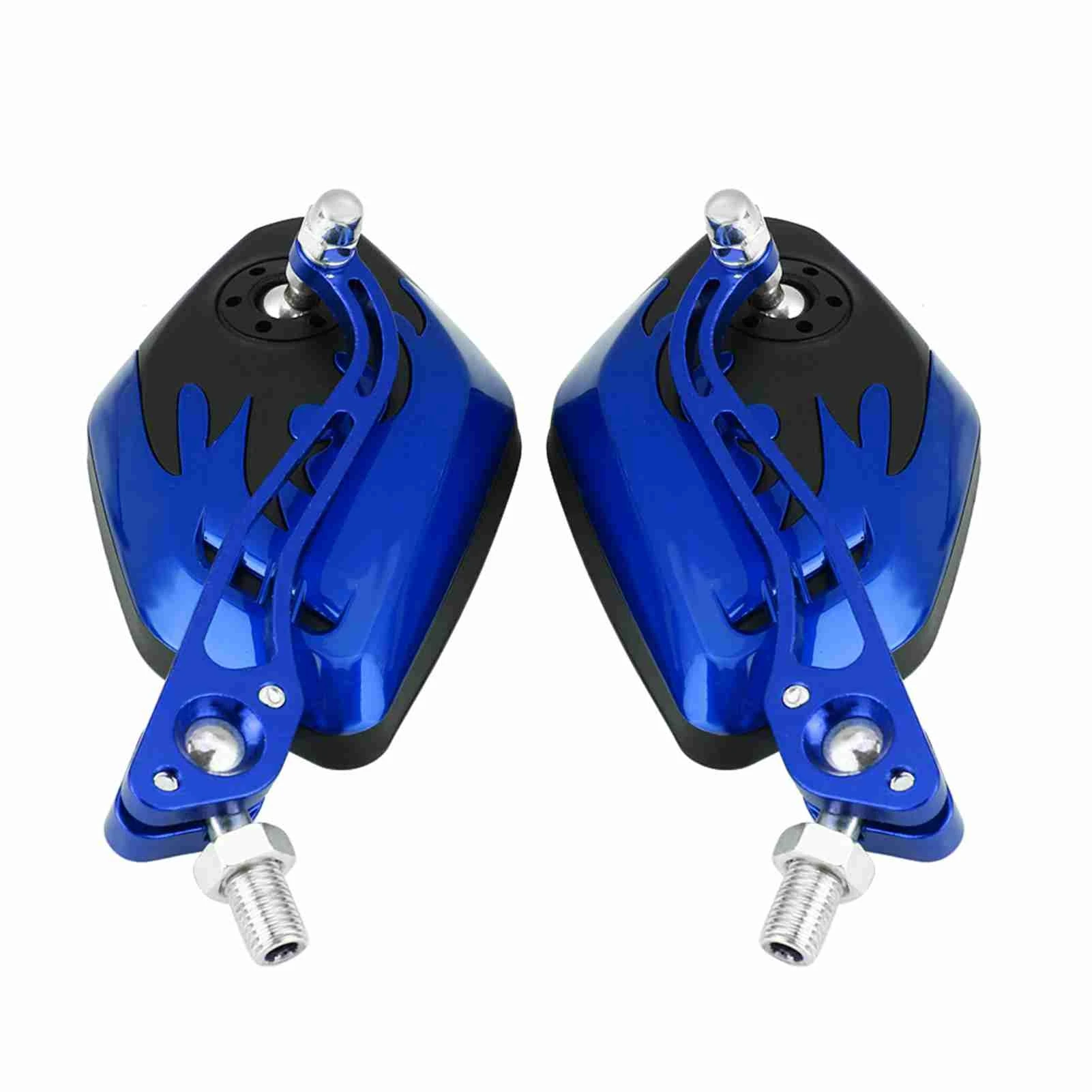 1 Pair of 8mm 10mm Universal Motorcycle Scooter Aluminum Flame Pattern Rear View Mirrors