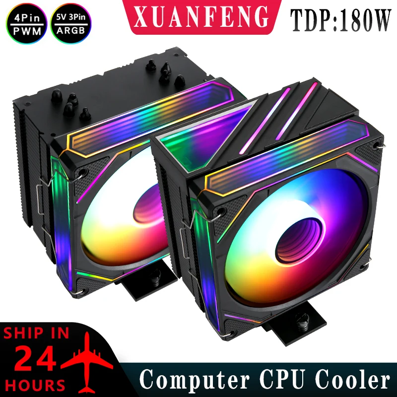 

XUANFENG Efficient 4 Heat Pipe Cooler Cooling System Applicable To LGA1700 2011-3 CPU RGB 120mm Fan Compatible x79 x99 AM4 i5 i7