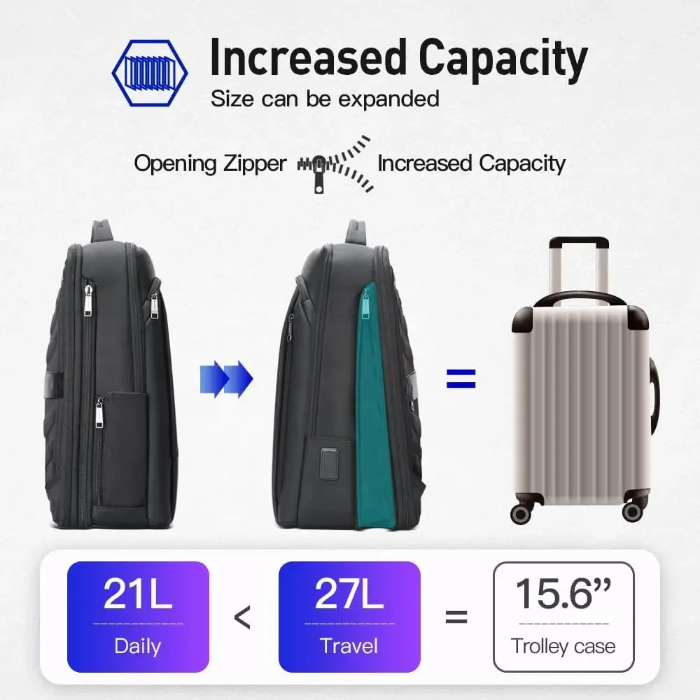 Picture 4: BOPai Expandable Travel Professional Men Business Laptop Backpack 15.6 inch Work Smart Rucksack Anti Theft Large Multi-Function