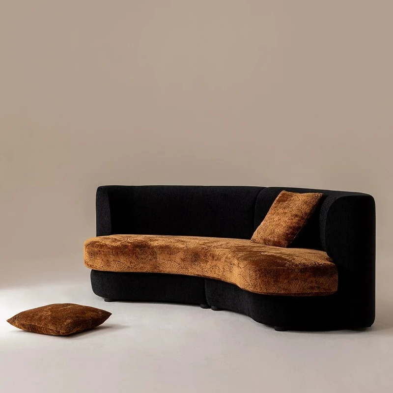 

Premium sense home living room special-shaped curved fabric sofa