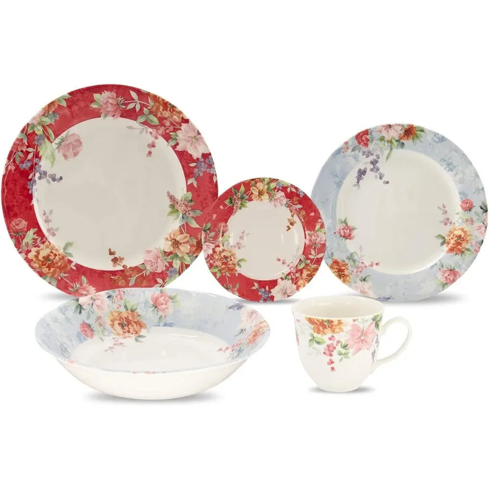 

Ceramic Complete Tableware 30-Piece Porcelain Round Dinnerware Set Plates Bowls Mugs Dishes Saucers Dinnerware Sets Plate Full