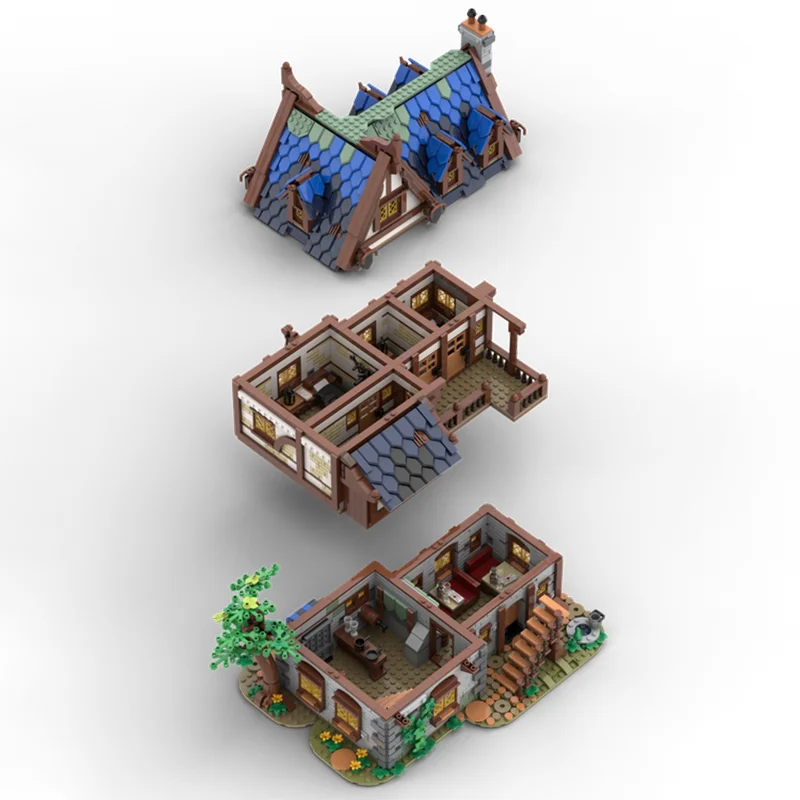 2989 قطعة MOC أفكار حانة القرون الوسطى ونموذج CUUSOOed ألعاب البناء كتل تجميع فكرة ذاتية الصنع هدايا عيد الميلاد الطوب عيد ميلاد #4