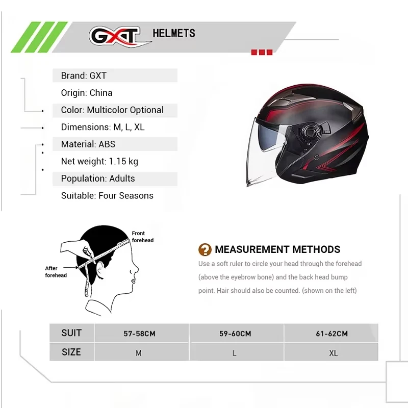 Motorcycle Helmet Half Face Double Lens Cool Casco Moto Four Seasons Men Women Street Fashion Helmet Capacete De Moto Safety