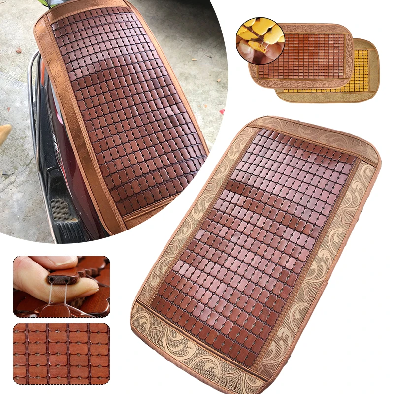 Battery Car Seat Cushion Covers Summer Cool Bamboo Mat Anti-Slip Breathable Motorcycle Cushion Outdoor Waterproof Sunscreen