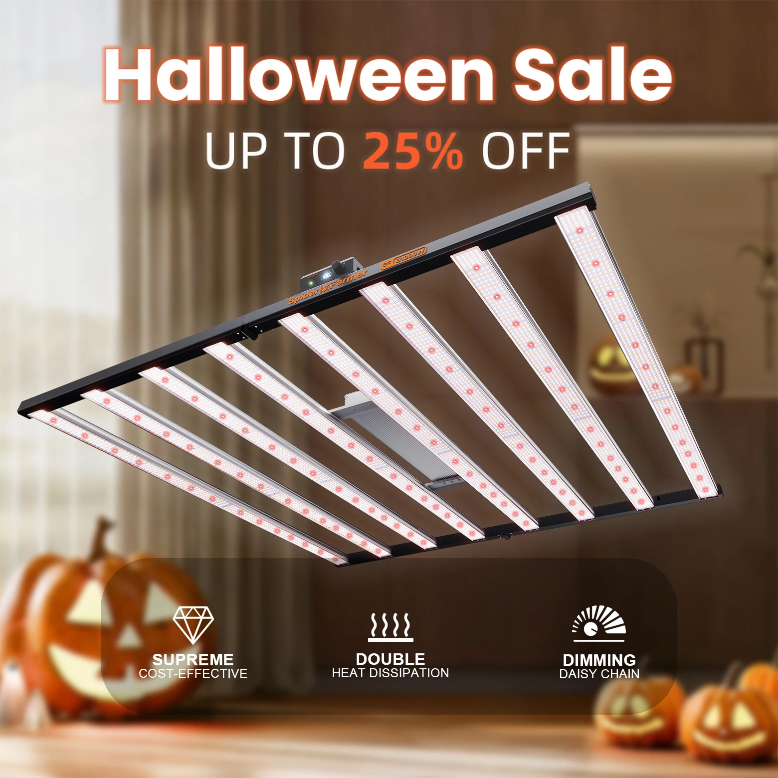 

2025 Spider Farmer G1000W LED Grow Light Full Spectrum Dimmable for 150x150cm Grow Tent with App Control