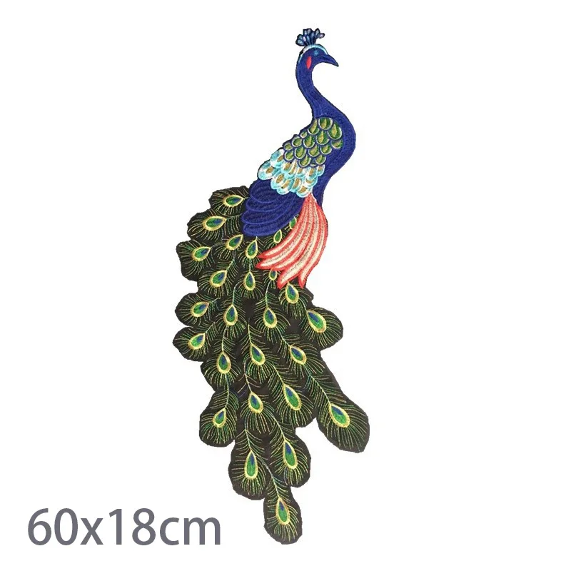 Sewing Embroidered Applique for Jacket Clothes, Phoenix Peacock, Sew-on Patches, Stickers Badge, DIY Apparel Accessories, 1Pc