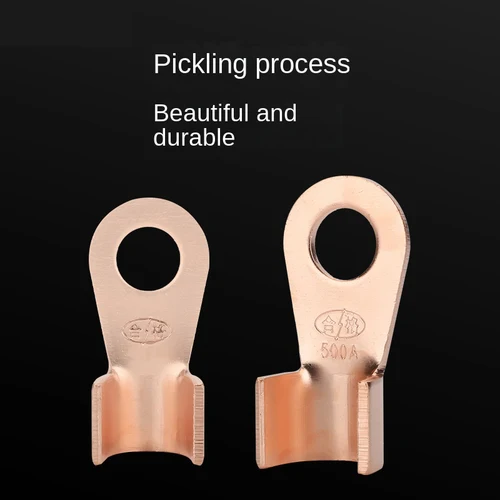 Imagen 2 del producto Terminales de Cable de cobre desnudo serie OT OT-10A 20A 30A 60A 80A 100A terminal de prensado de Cable bloque de terminales de Cable Circular de cobre rojo