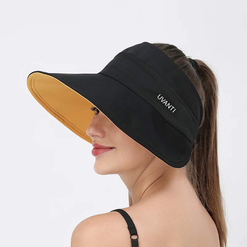 UV double-sided wearable large eaves, hollow roof, sun protection, fisherman hat for women, UV protection, breathable sun hat