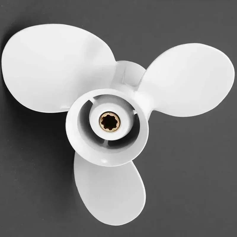 

Boat Outboard Propeller For Yamaha 9.9-15-20HP 9 1/4 x 8 Marine Propeller Aluminum Alloy Right-hand Rotation 3 Blades White
