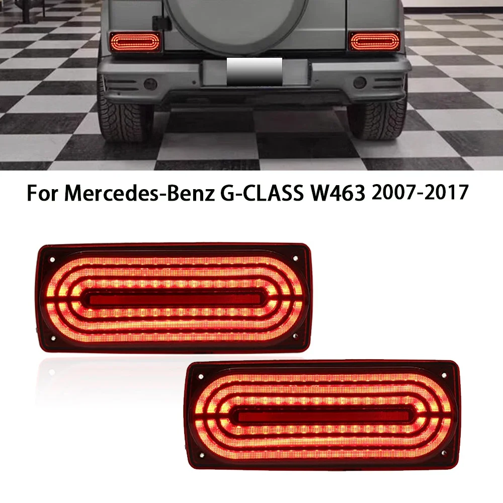 

Стайлинг автомобиля Задние фонари для Benz G Class W463 G55 G350 G500 G63 2007-2017 Светодиодные DRL динамические указатели поворота Тормозные задние фонари заднего хода